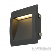 SLV Wall Light DOWNUNDER OUT L Recessed LED 3000K CRI90 IP55 3.3W 85lm 220-240V 14x14x5cm Anthracite Aluminium