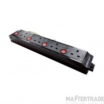 Tass Power Unit Under Desk 4xSocket Individually Switched 4x5A 342x42x62mm Black