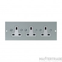 Tass Socket Triple Unswitched 185x68mm Light Grey Galvanised Steel