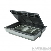Tass Floor Box Cavity 4 Compartment c/w 20mm Knockouts 303x221mm 64mm Galvanised Steel/Polycarbonate