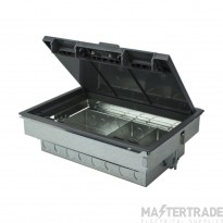 Tass Floor Box Cavity 4 Compartment 303x221mm 90mm Galvanised Steel/Polycarbonate
