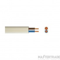 2 Core Flat Flexible Cable 0.5mmSQ 2192Y White 100M