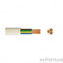 3 Core Heat Resistant Flexible Cable 0.75mmSQ 3093Y White 50M