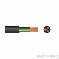 3 Core Rubber Flexible Cable 0.75mmSQ 3183TRS Black 50M