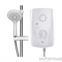 Triton Shower Electric T80 Pro-Fit c/w Rub Clean Head/Hose/Kit 9.5kW White/Chrome