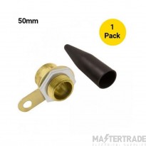 Unicrimp 50mm S Brass Cable Gland BW c/w Locknut Shroud & Earthtag Pack=1