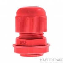 Unicrimp 12mm Nylon Cable Gland Red Pack=10