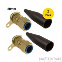 Unicrimp 20mm Brass CW Cable Gland Pack=2