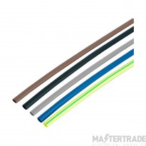 Unicrimp Sleeve Heat Shrink 5 Colours 5 x 225mm 4.8x225mm Brown Green/Yellow Blue Black Grey