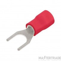 Unicrimp 4mm Fork Terminal Pre-Insulated Red Pack=100