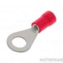 Unicrimp 3.7mm Ring Terminal Pre-Insulated Red Pack=100