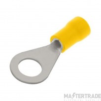 Unicrimp 6mm Ring Terminal Pre-Insulated Yellow Pack=100