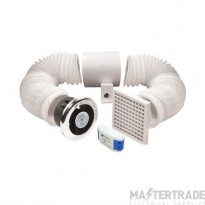 Vent Axia Fan Vent-A-Light c/w Ducting & External Grille 100mm White