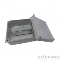 Wiska WIB Junction Box WIB3/DR Smooth Sided Enclosure With DIN Rail IP65 Hinged Lid 165x180x88mm Grey Thermoplastic