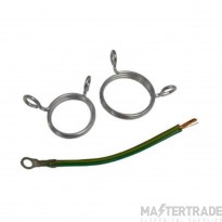 Wiska COMBI Clamp KVKF 25 Earth Spring Special Kit Pack=5 c/w Wires & Screws 25mm Brass Nickel Plated