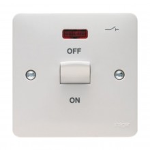 Hager Sollysta Control Switch 1 Gang DP c/w LED Indicator 50A White