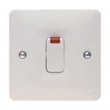 Hager Sollysta Control Switch 1 Gang DP c/w LED Indicator 20A White