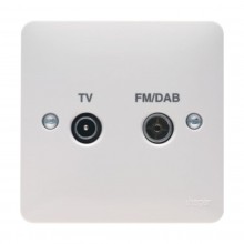 Hager Sollysta Socket Double TV & FM/DAB Coaxial White