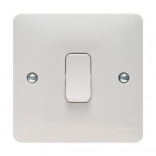 Hager Sollysta Plate Switch 1 Gang Way 10AX White