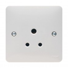 Hager Sollysta Socket 1 Gang Unswitched Round Pin 5A White