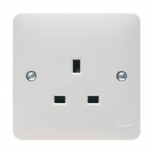 Hager Sollysta Socket 1 Gang Unswitched 13A White
