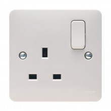 Hager Sollysta Socket 1 Gang DP Switched 13A White