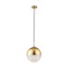 Picture of Endon Paloma 1 Light Ceiling Pendant In Gold Effect And Clear Ribbed Glass 