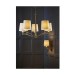 Picture of Endon Ortona Five Light Ceiling Pendant In Matt Antique Brass And White Faux Silk Shades 