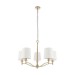 Picture of Endon Ortona Five Light Ceiling Pendant In Matt Antique Brass And White Faux Silk Shades 