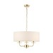 Picture of Endon Nixon 3 Light Ceiling In Brass With Crystal And Vintage White Faux Silk Shade 