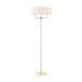 Picture of Endon Nixon 2 Light Floor Lamp In Brass With Crystal And Vintage White Faux Silk Shade 