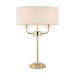 Picture of Endon Nixon 2 Light Table Lamp In Brass With Crystal Glass And Vintage White Faux Silk Shade 