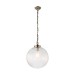 Picture of Endon Brydon 1 Light Ceiling Pendant In Ribbed Glass And Antique Brass Large- Diameter: 350mm 