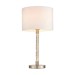 Picture of Endon Andromeda One Light Table Lamp In Satin Chrome with Bubbles And White Cotton Mix Shade 