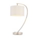 Picture of Endon Josephine 1 Light Table Lamp In Bright Nickel Plate With White Fabric Shade 
