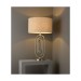 Picture of Endon Meera One Light Table Lamp In Antique Silver Leaf With Natural Linen Mix Shade 