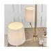 Picture of Endon Ortona Three Light Ceiling Pendant In Matt Antique Brass And White Faux Silk Shade 