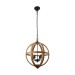 Picture of Endon Toba Four Light Ceiling Pendant In Mango Wood And Dark Bronze Paint 