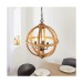 Picture of Endon Toba Four Light Ceiling Pendant In Mango Wood And Dark Bronze Paint 