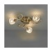 Picture of Endon Aherne Three Light Semi Flush Ceiling In Antique Brass Plate And Clear Bead Shades 