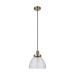 Picture of Endon Hansen 1 Light Ceiling Pendant In Antique Brass Plate And Clear Glass 