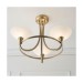Picture of Endon 3 Light Glass & Antique Brass Ceiling 