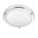 Picture of Saxby Portico 300mm E27 Flush Ceiling Light IP44 Chrome/Frosted Glass 
