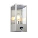 Picture of Saxby Breton E27 Flush Wall Lantern IP44 PIR Sensor Brushed Stainless/Clear 
