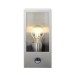 Picture of Saxby Breton E27 Flush Wall Lantern IP44 PIR Sensor Brushed Stainless/Clear 