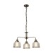 Picture of Searchlight Bistro II Three Light MultiArm Ceiling Light, Antique Brass With Glass Shades 