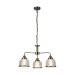 Picture of Searchlight Bistro II Three Light MultiArm Ceiling Light, Antique Brass With Glass Shades 