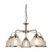 Picture of Searchlight Bistro II Five Light MultiArm Ceiling In Antique Brass With Glass Shades 