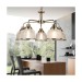 Picture of Searchlight Bistro II Five Light MultiArm Ceiling In Antique Brass With Glass Shades 