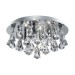 Picture of Searchlight Hanna Four Light Flush Ceiling In Chrome With Glass Pyramid Drops 